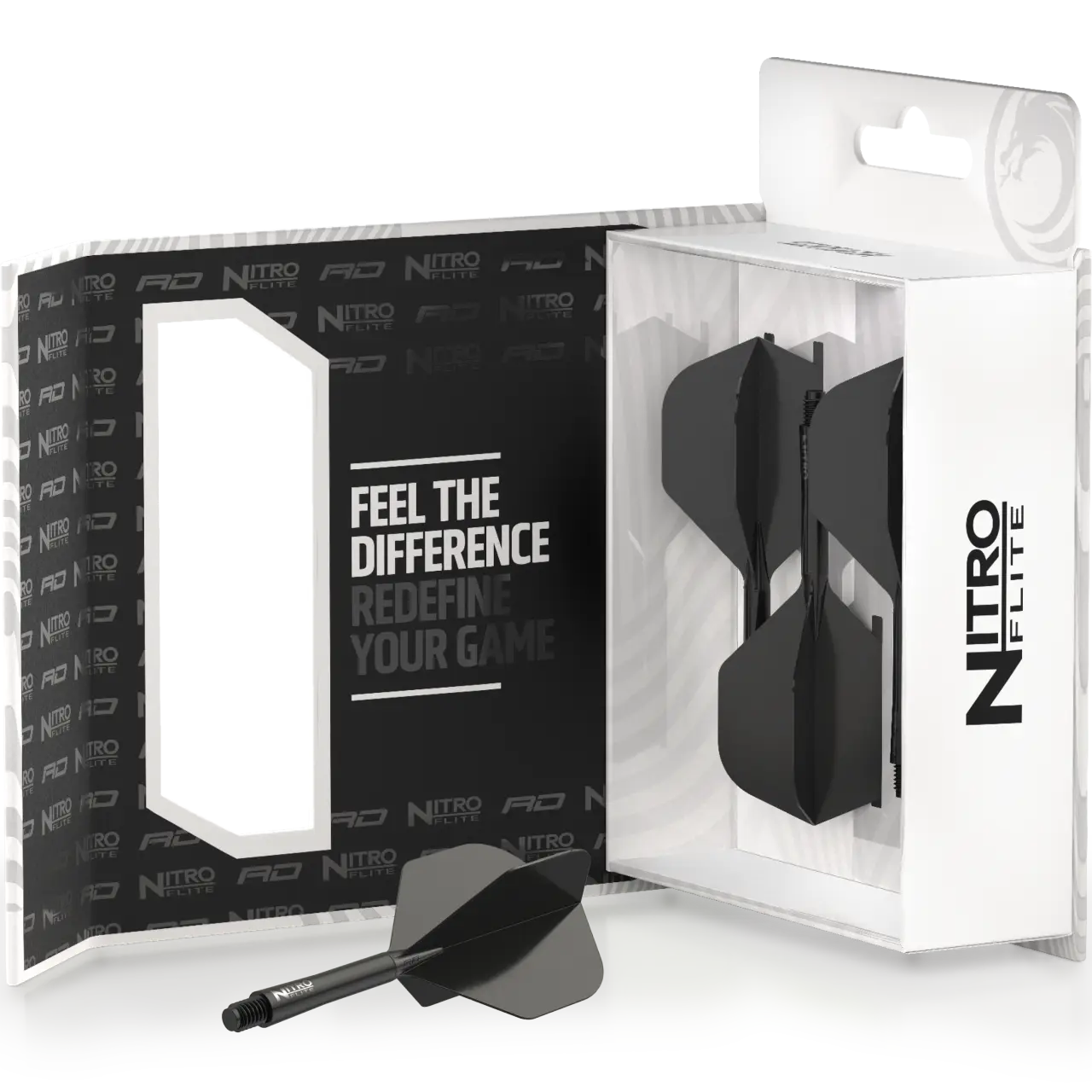 Nitro Flite Integrated Flight & Shaft - Black & Black | Red Dragon - Image 3
