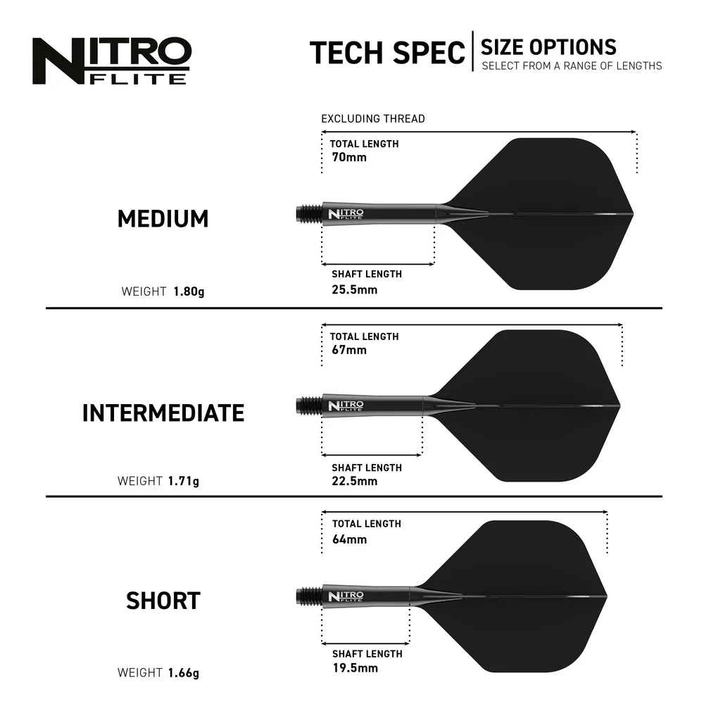 Nitro Flite Integrated Flight & Shaft - Black & Black | Red Dragon - Image 7