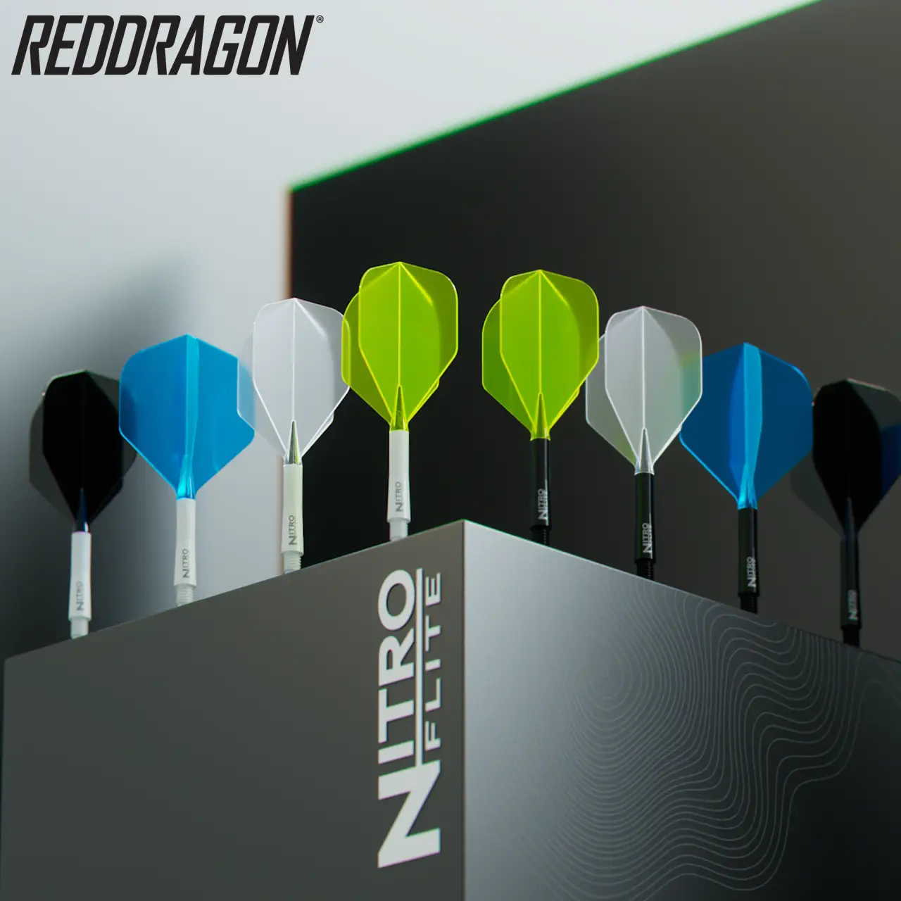 Nitro Flite Integrated Flight & Shaft - White & Blue | Red Dragon - Image 9