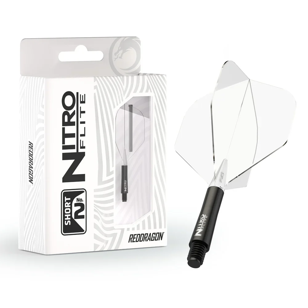 Nitro Flite Integrated Flight & Shaft - Black & Clear | Red Dragon