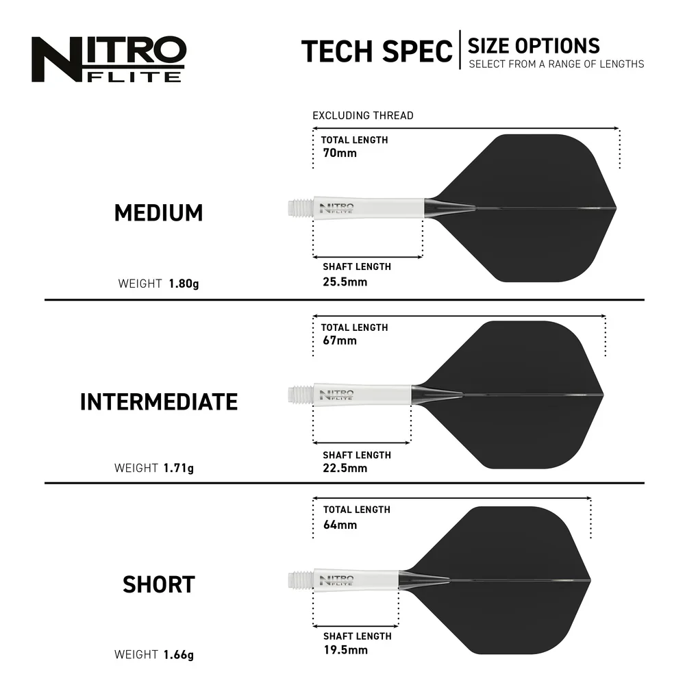 Nitro Flite Integrated Flight & Shaft - White & Black | Red Dragon - Image 7