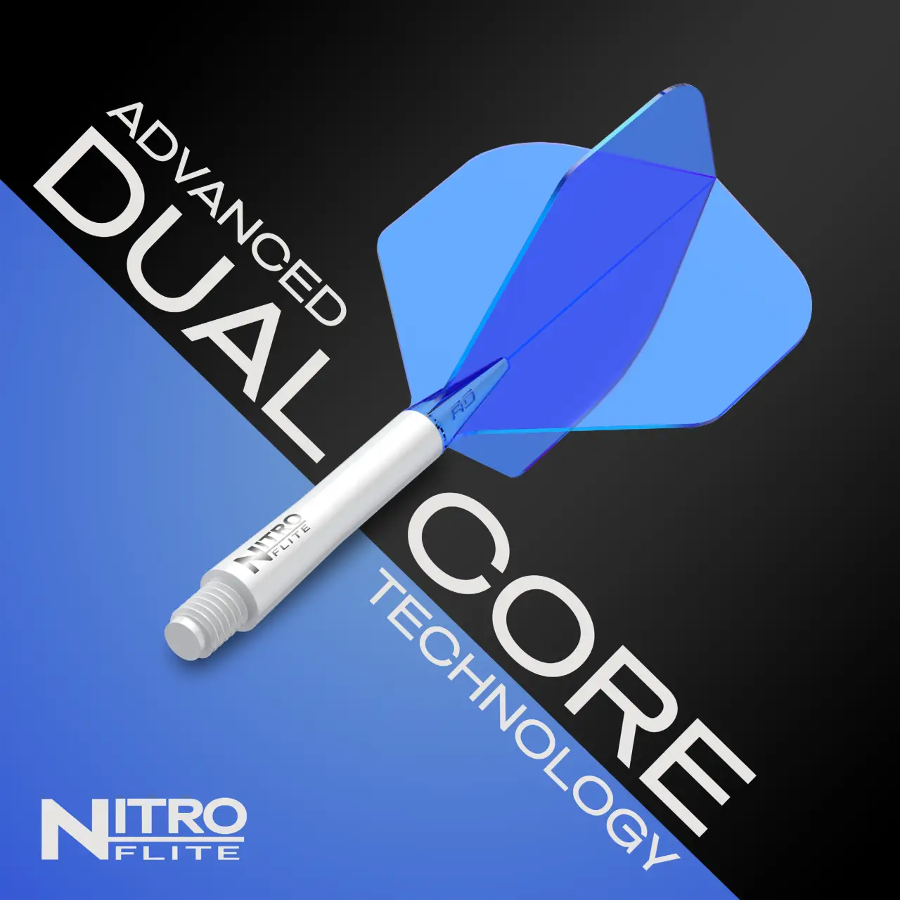 Nitro Flite Integrated Flight & Shaft - White & Blue | Red Dragon - Image 8