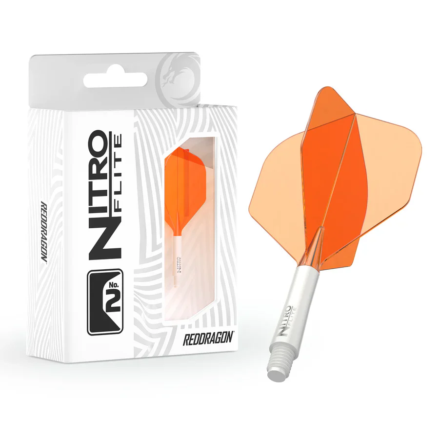 Nitro Flite Integrated Flight & Shaft White & Orange | Red Dragon