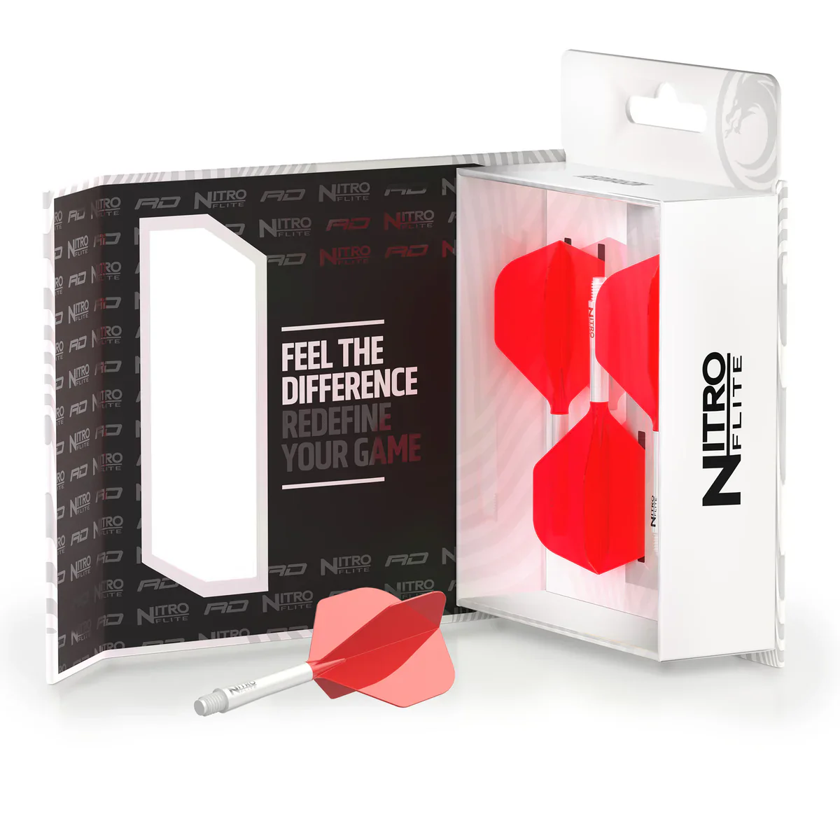 Nitro Flite Integrated Flight & Shaft - White & Red | Red Dragon - Image 6
