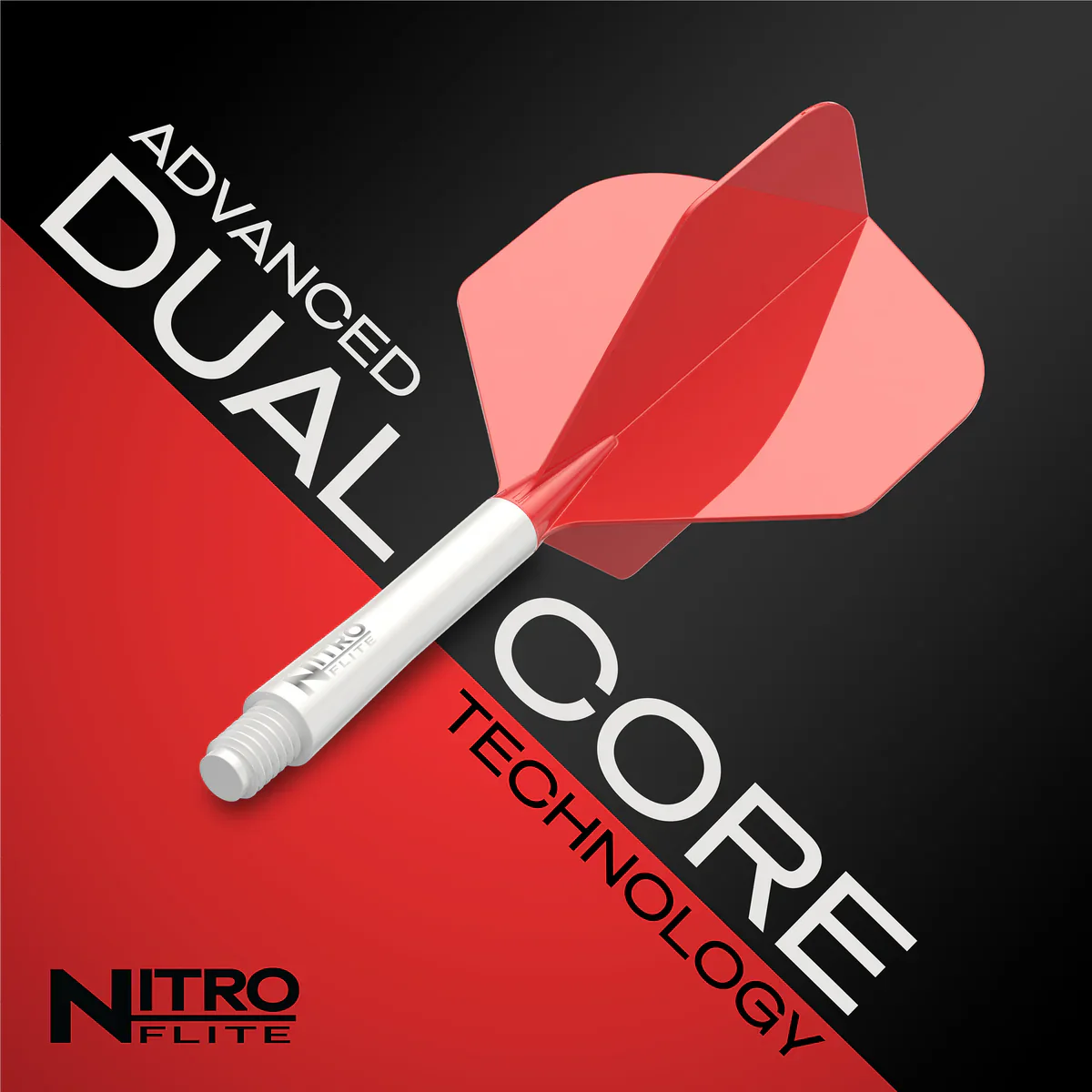 Nitro Flite Integrated Flight & Shaft - White & Red | Red Dragon - Image 8