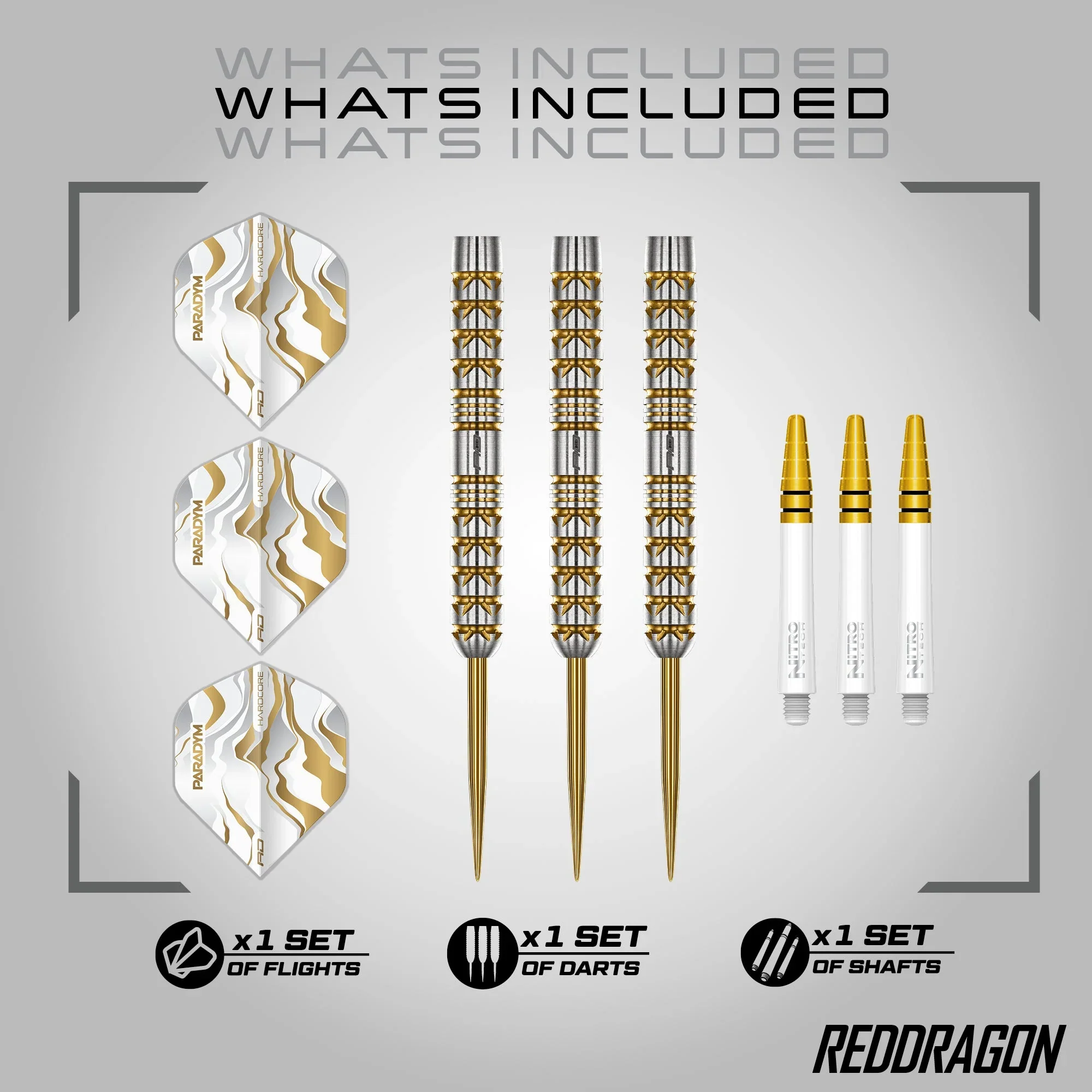 Paradym Gold Parallel Steel Tip Darts | Red Dragon - Image 8