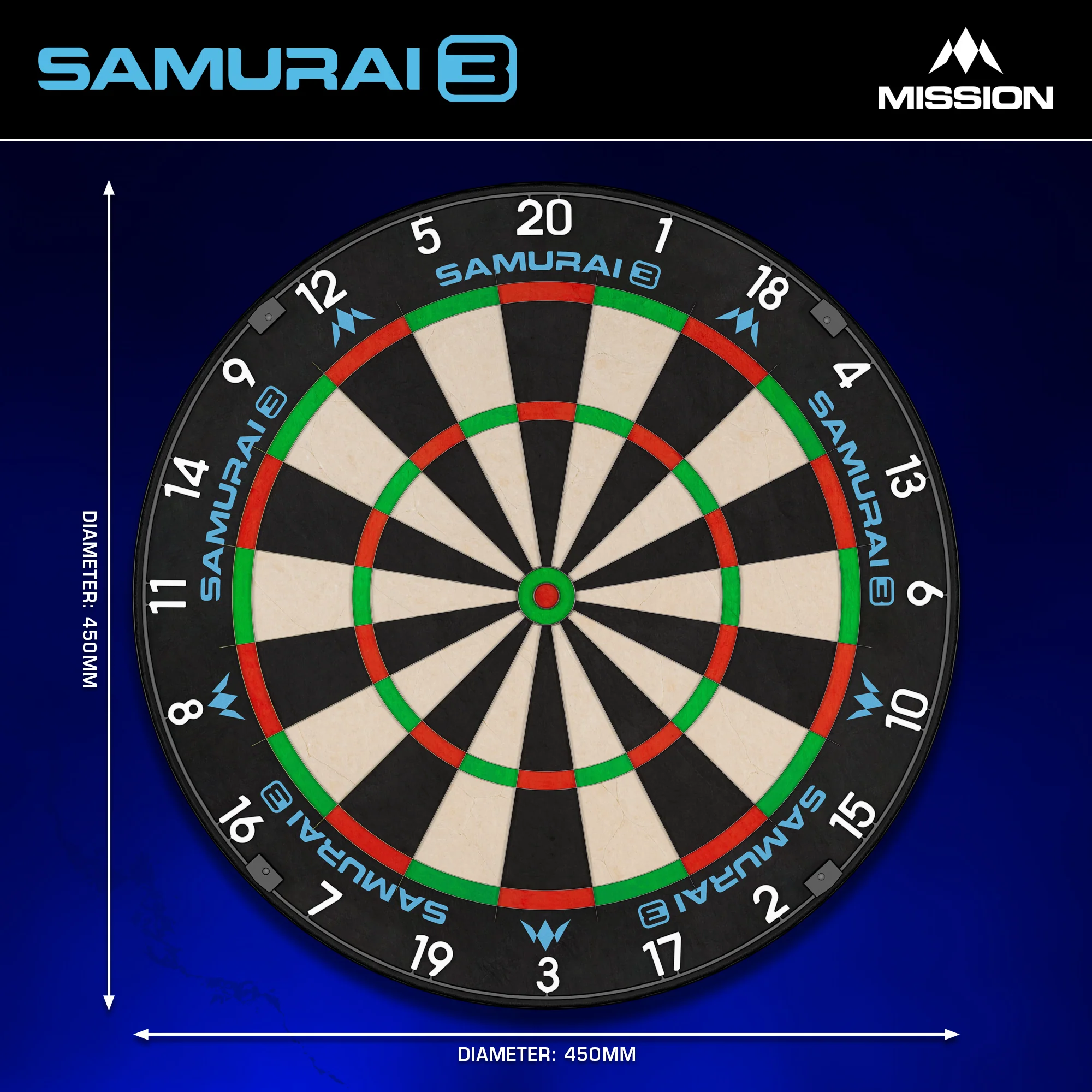 Samurai 3 Dartboard | Mission - Image 5