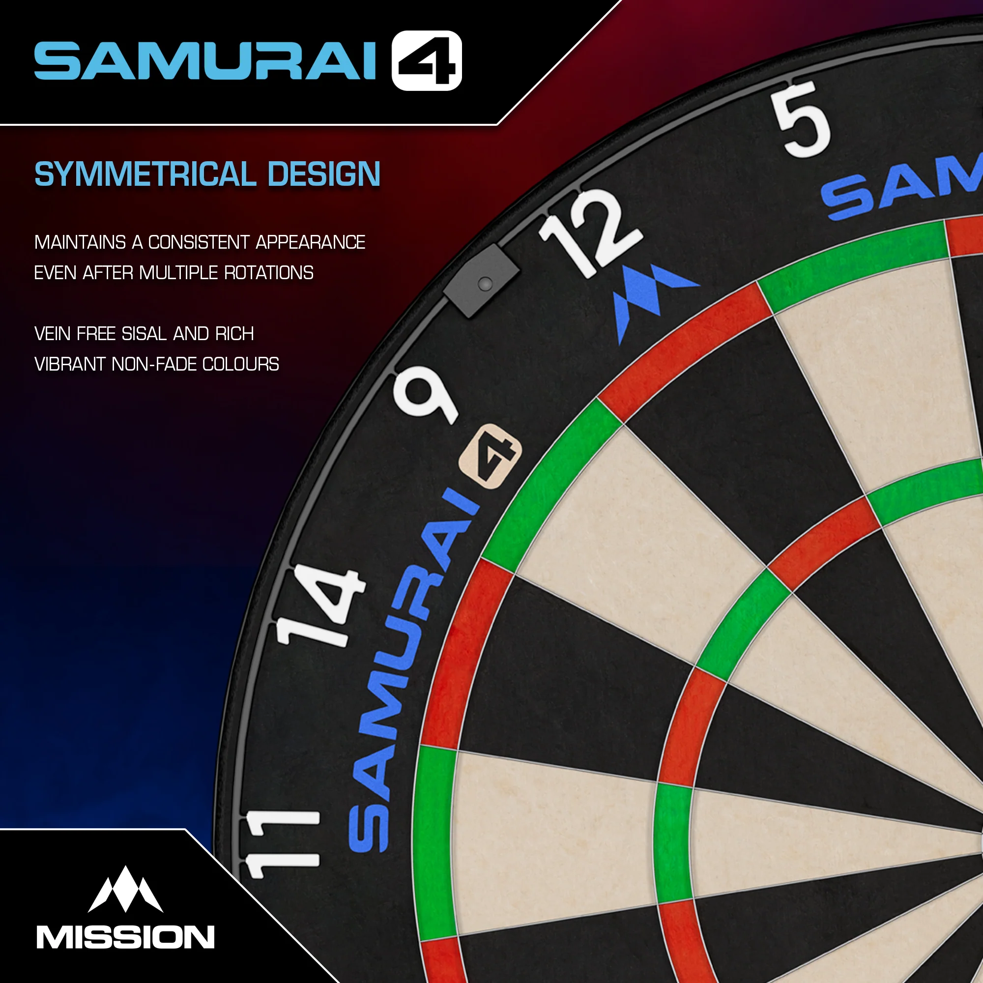 Samurai 4 Dartboard - Professional White Edition | Mission - Image 3