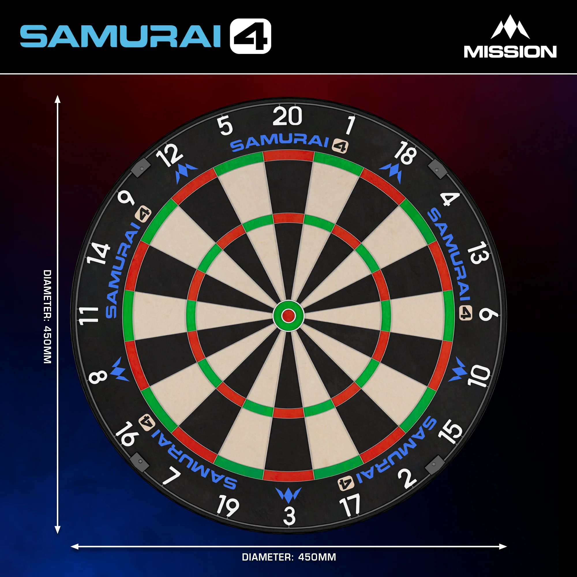 Samurai 4 Dartboard - Professional White Edition | Mission - Image 5