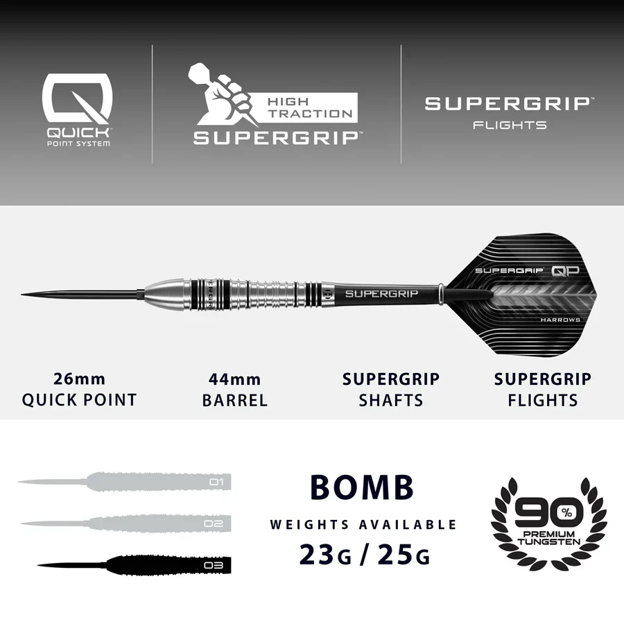 Supergrip Bomb QP Darts | Harrows - Image 3