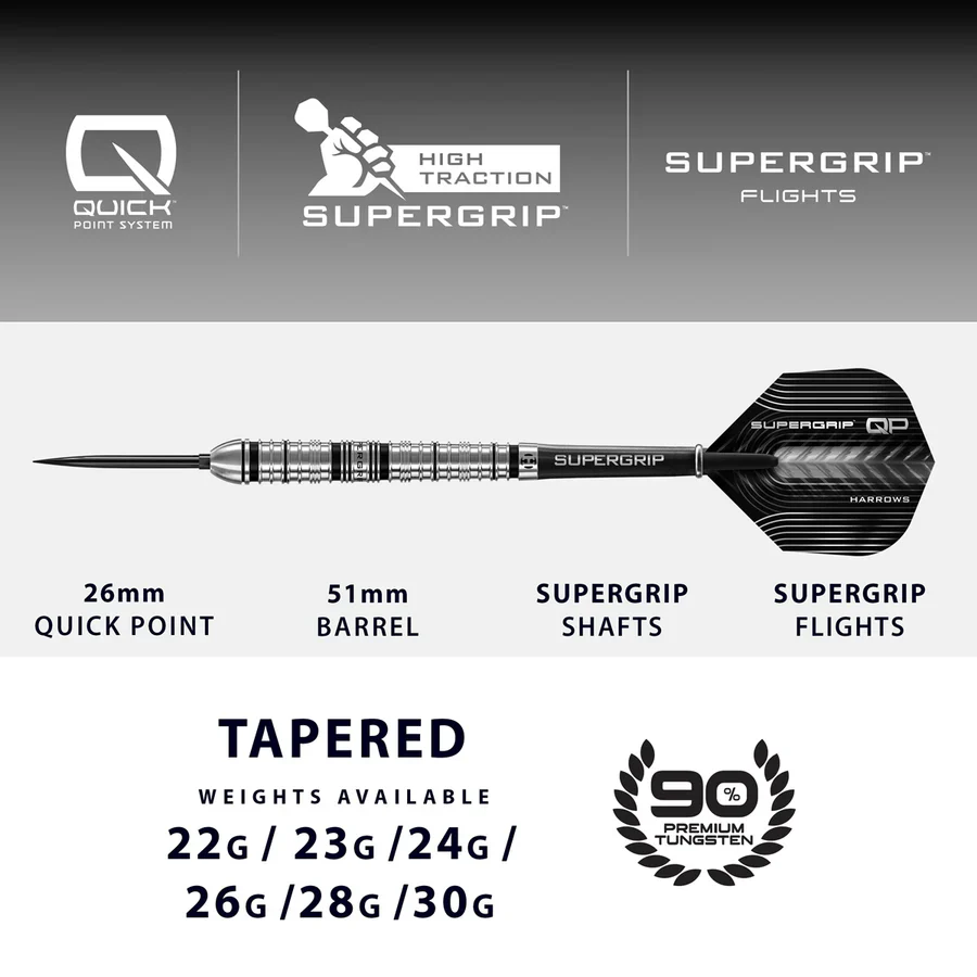 Supergrip Tapered QP Darts | Harrows - Image 4