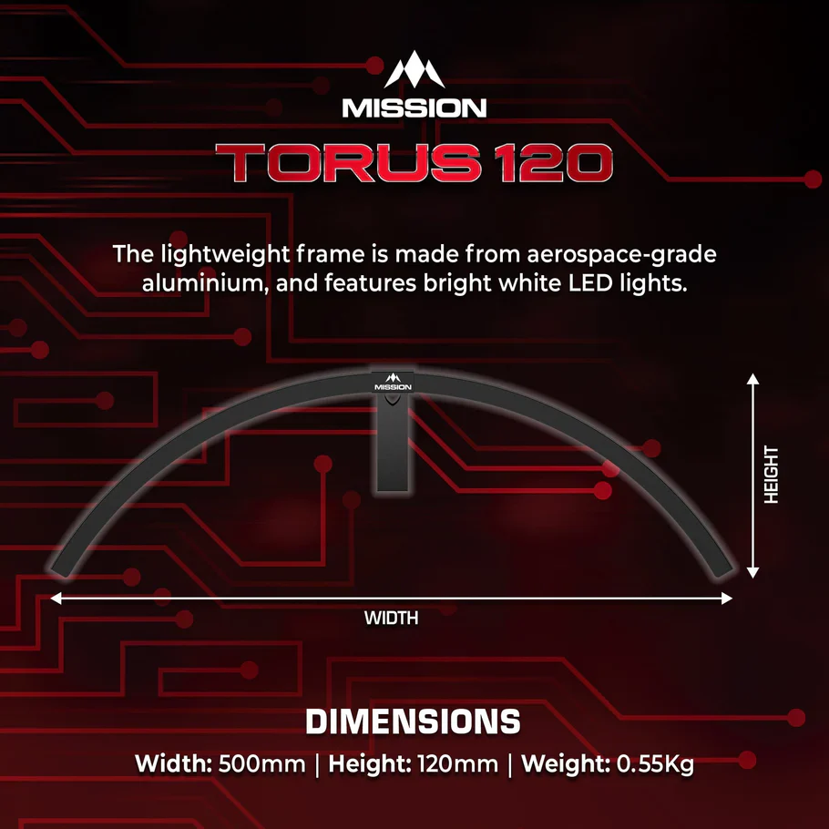 Torus 120 Dartboard Light | Mission - Image 3